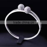 Express Wholesale Double Ball Pave Setting CZ Fashion Bangle for Women thumbnail-3