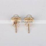 High Quality 9k Gold Fresh Wather Pearl Stud Earring for Women thumbnail-4