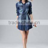 Garment Factory Manufacturer Winter Autumn Fashion Sexy Ladies Club Dress Sleeveless Top Blue Jeans Women Dresses thumbnail-2