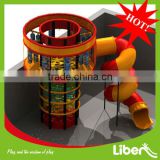 Liben commercial hot sales trampolines tower with plastic slide