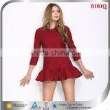 Smart Red Color Lady Wear Casual Dress In Stock thumbnail-1
