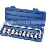 10 PCS Socket Set 1/2" Drive Socket Set With L Type Handle
