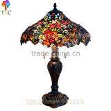 16 Inch Flower Shade Antique Base Tiffany Table Lamp Stained Glass Art Lamp TLC16007