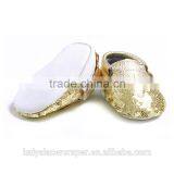 Gold Sequin Baby Moccasins,Leather Shoes,Sequin Baby Shoes Quality Choice thumbnail-3