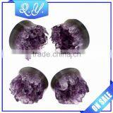2016 New Design Hot Product Purple Crystal Flesh Tunnel Piercing Jewelry