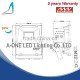Factory Price 50W Flood Light Led IP65 Waterproof Outdoor Led Flood Light Meanwell Driver With 5 Years Warranty High Brightness thumbnail-4
