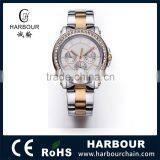 Elegent Multifunction Gold All Stainless Steel STONE Wrist Watch for Women and Men thumbnail-1