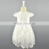 New Fashion White Flower Girl Dress Lace Satin Fabric Ruffle Patterns Wedding Baby Dress Children Communion Girl Dress 2-6 Years thumbnail-4