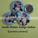 Canada Star Justin Bieber Pin Badge (tinplate or Plastic)