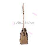 Vintage Personalized Contrast Color With Metal Ornament Front Design Leather Shoulder Messenger Bag thumbnail-3