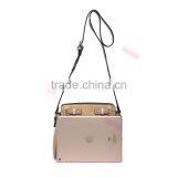 Vintage Personalized Contrast Color With Metal Ornament Front Design Leather Shoulder Messenger Bag thumbnail-6