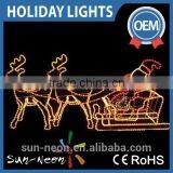 2d Beautiful Santa Claus Sitting on a Reindeer Carriage Led Rope Light Motif thumbnail-1
