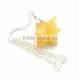 Yellow Aventurine Merkaba Star Metal Cap Pendulum : Wholesale Merkaba Pendulum thumbnail-1