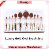 2016 Professional 10pcs Colorful Toothbrush Shape Oval Make up Set Brushes thumbnail-4
