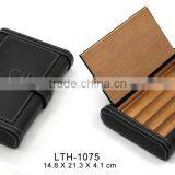 Black Leather Cigar Case Travel Humidor Supplier thumbnail-1