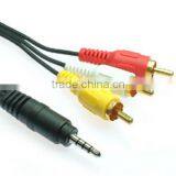 3.5mm 4poles Male to 3RCA Male Audio Cable Top Quality 1m