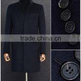 Europe Style Mink Hair Stand Collar Cashmere Wool Overcoat for Man OEM Design Winter Wool Long Overcoat thumbnail-6