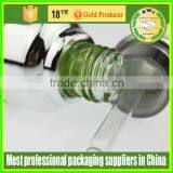 Green gradient essential oil glass bottle with dropper