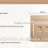 Electrical 2 Port Wall Phone Computer Outlet Network Switch thumbnail-2