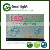Hanging Menu Liquid Chalk Board With LED Lights, Tempered Glass