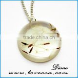 14/20/25mm for DIY necklace jewelry round real dandelion resin cabochon