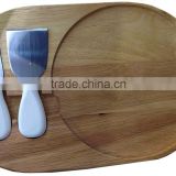 Natural Wood CHEESE SERVING Plate with utensils
