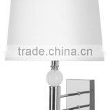 Acrylic Ball Brushed Nickel Power Outlet Hotel Wall Lamp for USA Canada Mexico thumbnail-1