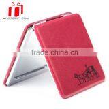 Portable Cosmestic Mirror Pu Mirror Logo Printed