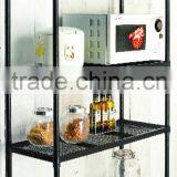 4 Tier Black Mesh Metal Storage Rack Book Shelf thumbnail-6