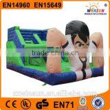 EN14960 Economic Inflatable Cartoon Strength Man Giant Slide for Sale