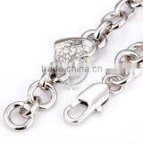 18KGP Platinum Plated Crystal Rhinestone Lovers' Heart Women Flower Bangle Bracelet Fashion Jewelry B003 thumbnail-5
