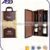 Wine Box Manufacturers pu Wine Box for 2 Bottles Silk Screen Printing thumbnail-2