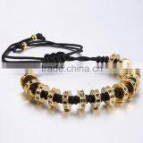 Stainless Steel Jewelry Rhinestone Evil Eye Bracelet Gold Plated Beads for Jewelry Making thumbnail-2