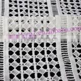 2016 Fancy Square Design Polyester Fabric, White Color Viscose Mesh Fabric Wholesale thumbnail-3