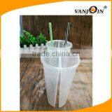 Hot 700ml PP Plastic Split Enjoy Cups/Twins Cups/Lover Sharing Cups/Milk Cups thumbnail-6