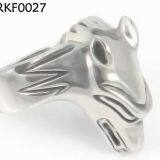 Fashion Party Titanium Stainless Steel Men's Solomon Skull Ring thumbnail-2