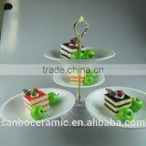 New Design Round & Square 3 PCS Plates One Layer Metal Wedding Cake Stand Wholesale thumbnail-4