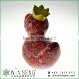 Cheap Coin Box Lovely Design Flower Patterns Duck Shaped Ceramic Animal Piggy Bank thumbnail-2