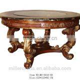 FA-187P-01 Four Leg Classical Glass Top Round Center Table thumbnail-5