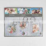 3 Set Plastic Rectangle Key Chain Insert Family Photo Key Ring thumbnail-4