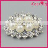 Decorative Vogue Excellent Metal Rhinestone and Pearl Button for Garments WBK-1490 thumbnail-1