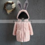 Girls high quality sweet bunny warm thick hoodie for winter