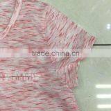 Women Stock Apparel V-neck Slub Cotton T-shirt thumbnail-2