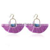 Bohemian Ethnic Jewelry Handmade Colorful Tassel Hoop Earrings thumbnail-5