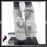 CX-A-14A China Wholesale Ladies Stylish Boot Cuffs Winter Genuine Rabbit Fur Leg Warmer With Balls thumbnail-6