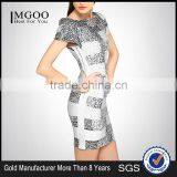 MGOO Wholesale 2015 Dress Manufacturer OEM Short Sleeves Women Work Dress Bandage Spandex Plaid Shinning Dress H265 thumbnail-1