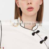 Mandarin Collar Vintage Clothing Oriental Long Sleeve Top for Women thumbnail-4