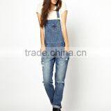 Wholesale 100% Cotton Patch Pockets Denim Jumpsuit thumbnail-1