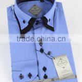 Customed Double Collar Contrast Color Men Dress Shirt thumbnail-1