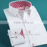 Fashion Matched White Color Long Sleeve Dress Cotton Shirts for Suit thumbnail-1